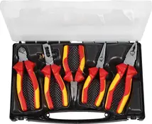 Pliers set contents 5-part VDE insulated chrome-plated in plastic case PROMAT