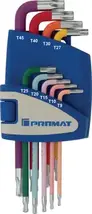 Torx-avainsarja 8-osainen T9-T40 värikoodattu Promat
