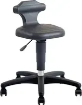 Swivel stool Flex castors integral foam black seat height adjustment 450-650 mm with back support BIMOS