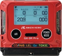 Monikaasuhälytin GX-3R Pro voidaan mitata viittä eri kaasua RIKEN KEIKI
