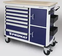 Mobile workbench PLUS outer W1150xD500xH1015mm no. of drawers 7 30 kg 500 kg PROMAT