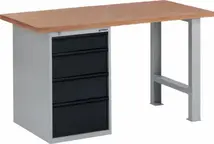 Työpöytä PROMAT 1500x700x840 mm Harmaa/Sininen, 4 x laatikko (1x125/2x175/1x225mm)